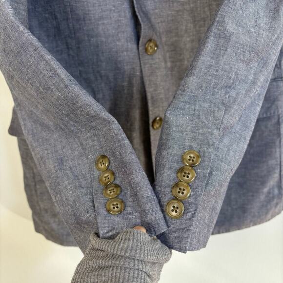 J Crew Ludlow Slim Fit Unstructured Suit Jacket Size 36R Cotton Linen Preppy - Picture 6 of 13